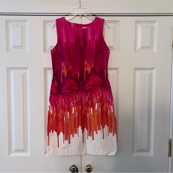 ❤️ Calvin Klein Pink Sleeveless Crew Neck Sheath Dress - Picture 1 of 4